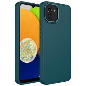 Zore Samsung Galaxy A03 Metal Çerçeve Buton Tasarımlı Silikon Luna Kapak Kılıf