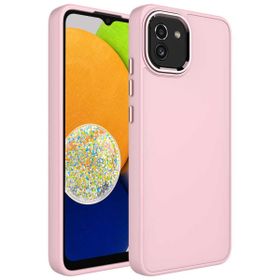 Zore Samsung Galaxy A03 Metal Çerçeve Buton Tasarımlı Silikon Luna Kapak Kılıf