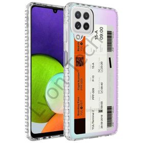 Zore Samsung Galaxy A12 Airbag Kenarlı Renkli Desenli Silikon Elegans Kapak Kılıf