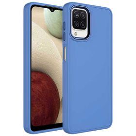 Zore Samsung Galaxy A12 Metal Çerçeve Buton Tasarımlı Silikon Luna Kapak Kılıf