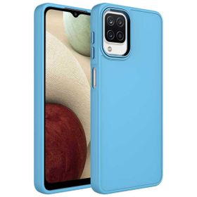 Zore Samsung Galaxy A12 Metal Çerçeve Buton Tasarımlı Silikon Luna Kapak Kılıf