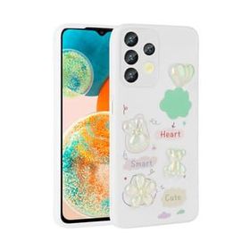 Zore Samsung Galaxy A13 4G Uyumlu Kabartma Figürlü Parlak Toys Silikon Kapak Mor Cep Telefon Kılıfı