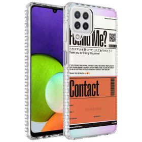 Zore Samsung Galaxy A22 4G Airbag Kenarlı Renkli Desenli Silikon Elegans Kapak Kılıf