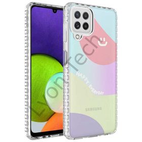 Zore Samsung Galaxy A22 4G Airbag Kenarlı Renkli Desenli Silikon Elegans Kapak Kılıf