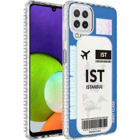 Zore Samsung Galaxy A22 4G Airbag Kenarlı Renkli Desenli Silikon Elegans Kapak Kılıf