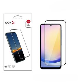 Zore Samsung Galaxy A25 Uyumlu Kenarları Kırılmaya Dayanıklı Cam Ekran Koruyucu
