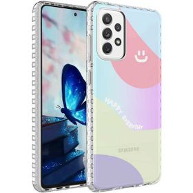 Zore Samsung Galaxy A32 4G Airbag Kenarlı Renkli Desenli Silikon Elegans Kapak Kılıf