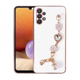 Zore Samsung Galaxy A32 4G El Tutamaçlı Kamera Korumalı Taka Silikon Kapak Beyaz Kılıf