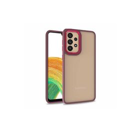 Zore Samsung Galaxy A52 Electro Silikon Renkli Flora Kapak Kırmızı Kılıf