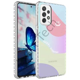 Zore Samsung Galaxy A53 5G Airbag Kenarlı Renkli Desenli Silikon Elegans Kapak Kılıf