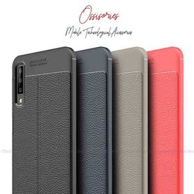 Zore Samsung Galaxy A7 2018 Deri Dokulu Niss Silikon Kapak SMGA72018 Kılıf