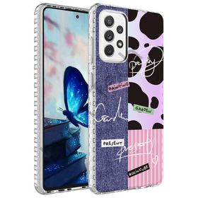 Zore Samsung Galaxy A72 Airbag Kenarlı Renkli Desenli Silikon Elegans Kapak Kılıf