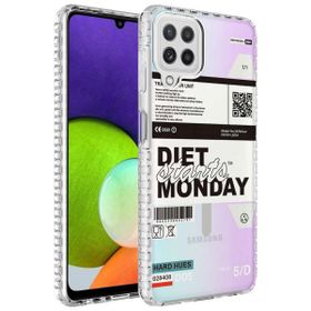 Zore Samsung Galaxy M12 Airbag Kenarlı Renkli Desenli Silikon Elegans Kapak Kılıf