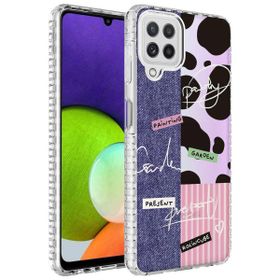 Zore Samsung Galaxy M12 Airbag Kenarlı Renkli Desenli Silikon Elegans Kapak Kılıf