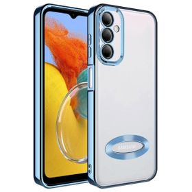 Zore Samsung Galaxy M14 Kamera Korumalı Logo Gösteren Omega Kapak Sierra Mavi Cep Telefonu Kılıfı