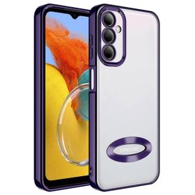 Zore Samsung Galaxy M14 Kamera Korumalı Logo Gösteren Omega Kapak Sierra Mavi Cep Telefonu Kılıfı