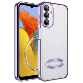 Zore Samsung Galaxy M14 Kamera Korumalı Logo Gösteren Omega Kapak Sierra Mavi Cep Telefonu Kılıfı