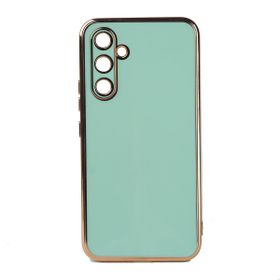 Zore Samsung Galaxy M14 Kenarı Gold Renk Silikon Bark Kapak Cep Telefonu Kılıfı