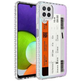 Zore Samsung Galaxy M22 Airbag Kenarlı Renkli Desenli Silikon Elegans Kapak Kılıf