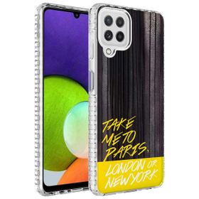 Zore Samsung Galaxy M22 Airbag Kenarlı Renkli Desenli Silikon Elegans Kapak Kılıf