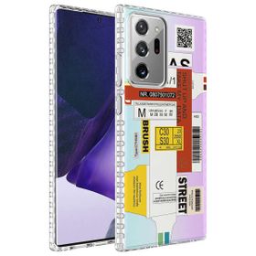 Zore Samsung Galaxy Note 20 Ultra Airbag Kenarlı Renkli Desenli Silikon Elegans Kapak Kılıf
