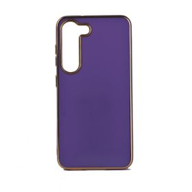 Zore Samsung Galaxy S23 Kenarı Gold Renk Silikon Bark Kapak Cep Telefonu Kılıfı