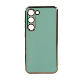 Zore Samsung Galaxy S23 Kenarı Gold Renk Silikon Bark Kapak Cep Telefonu Kılıfı