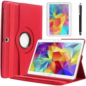Zore Samsung Galaxy Tab 4 10.1 T530 Dönebilen Standlı - Kırmızı Kılıf