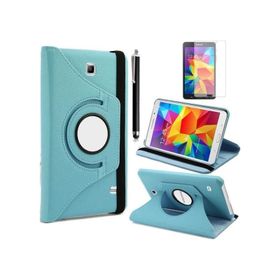 Zore Samsung Galaxy Tab 4 7.0 T230 Dönebilen Standlı - Mavi Kılıf