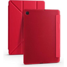 Zore Samsung Galaxy Tab A7 10.4 T500 2020 Tri Folding Kalem Bölmeli Standlı - Kırmızı Kılıf