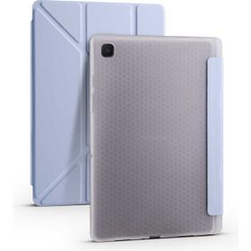 Zore Samsung Galaxy Tab A7 10.4 T500 2020 Tri Folding Kalem Bölmeli Standlı - Mavi Kılıf