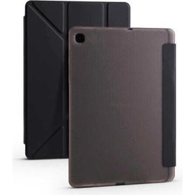Zore Samsung Galaxy Tab S6 Lite P610 Tri Folding Kalem Bölmeli Standlı - Siyah Kılıf