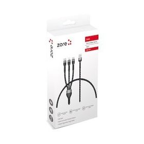 Zore Shira Serisi 30 cm Siyah 3'ü 1 USB Kablo