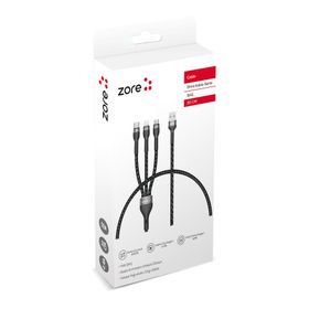 Zore Shira Serisi 30 cm Siyah 3'ü 1 USB Kablo