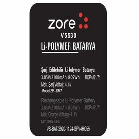 Zore Vestel Venüs 5530 A Kalite Uyumlu Batarya