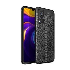 Zore Vivo V21 Niss Deri Desenli Silikon Cep Telefonu Kılıfı