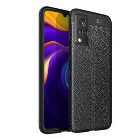 Zore Vivo V21 Niss Deri Desenli Silikon Cep Telefonu Kılıfı
