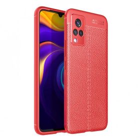 Zore Vivo V21 Niss Deri Desenli Silikon Cep Telefonu Kılıfı