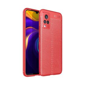 Zore Vivo V21 Niss Deri Desenli Silikon Cep Telefonu Kılıfı