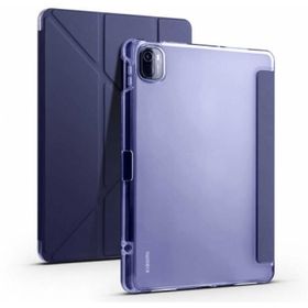 Zore Xiaomi Mi Pad 5 Standlı Tri Folding Kalemlikli Silikon Smart Cover Lacivert Tablet Kılıfı