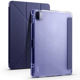 Zore Xiaomi Mi Pad 5 Standlı Tri Folding Kalemlikli Silikon Smart Cover Lacivert Tablet Kılıfı