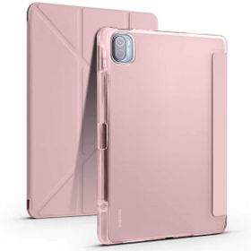 Zore Xiaomi Mi Pad 5 Standlı Tri Folding Kalemlikli Silikon Smart Cover Pembe Tablet Kılıfı
