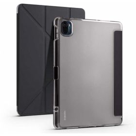 Zore Xiaomi Mi Pad 5 Standlı Tri Folding Kalemlikli Silikon Smart Cover Siyah Tablet Kılıfı