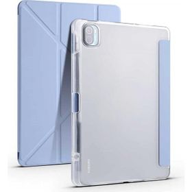 Zore Xiaomi Mi Pad 5 Tablet Standlı Tri Folding Kalemlikli Silikon Smart Cover - Mavi Kılıf