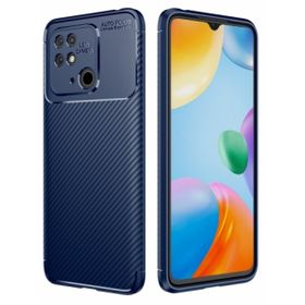 Zore Xiaomi Poco C40 Lacivert Karbon Serisi Mat Fiber Silikon Negro Kapak Kılıf