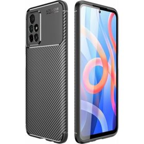 Zore Xiaomi Poco M4 Pro 5G Siyah Karbon Serisi Mat Fiber Silikon Negro Kapak Kılıf