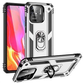 Zore Xiaomi Redmi 10C Kılıf Zırhlı Standlı Mıknatıslı Tank Kapak - Gri Kılıf