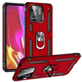 Zore Xiaomi Redmi 10C Kılıf Zırhlı Standlı Mıknatıslı Tank Kapak - Kırmızı Kılıf