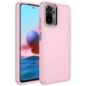 Zore Xiaomi Redmi Note 10 Metal Çerçeve ve Buton Tasarımlı Silikon Luna Kapak Kılıf