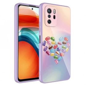 Zore Xiaomi Redmi Note 10 Pro Kamera Korumalı Desenli Sert Silikon Epoksi Kapak Kılıf
